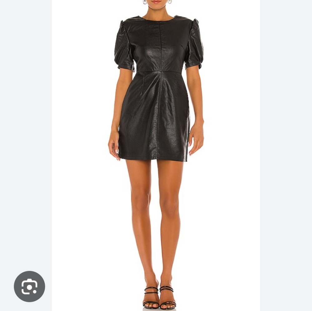 Cupcakes & Cashmere Maggie Faux Leather mini dress